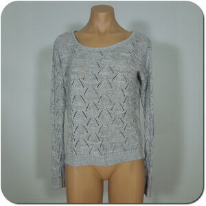 GRG Sweater XS Montreal Womens Gray Open Knit Lightweight